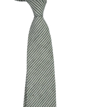 Ermenegildo Zegna Tie Sea-Grass Green White Stripes