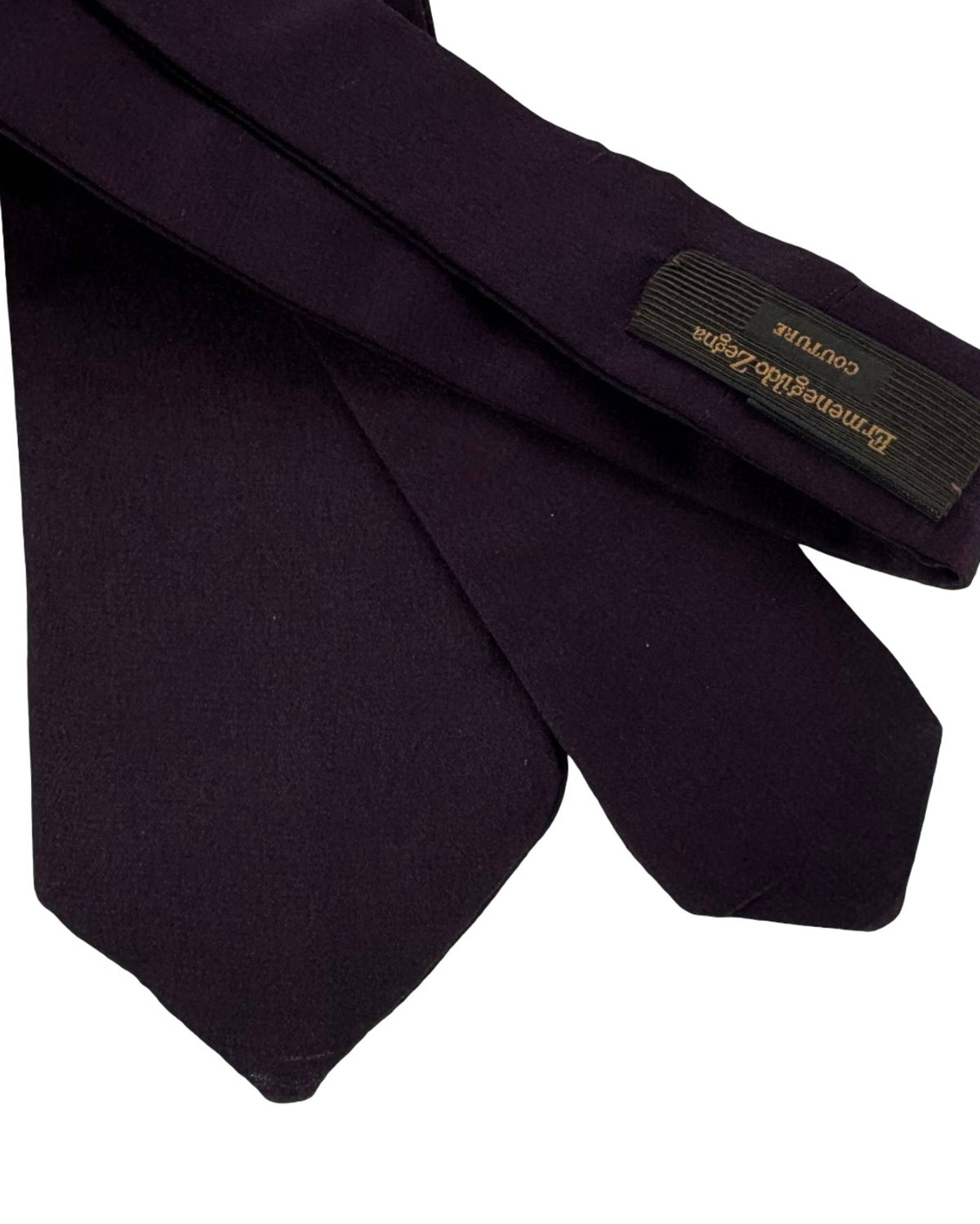 Ermenegildo Zegna Tie Dark Aubergine Solid - XXX Couture - 2 Sided (Copy)