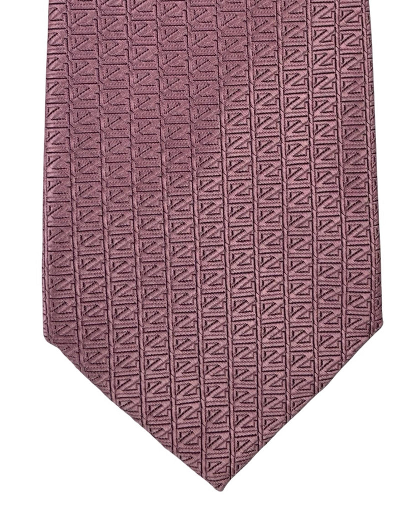 Ermenegildo Zegna Tie Dust Pink Z-Logo - Natural Silk - Tie Deals