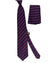 Zilli Silk Tie & Matching Pocket Square Set Purple Geometric Stripe