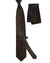 Zilli Silk Tie & Matching Pocket Square Set Black And Gold Chain Grid