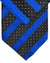 Zilli Silk Tie & Matching Pocket Square Set Black And Blue Stripe