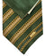 Zilli Silk Tie & Matching Pocket Square Set  Dark Olive Greenery  Gold Stripes