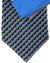 Zilli Silk Tie & Matching Pocket Square Set Dark Blue And Gray Circles