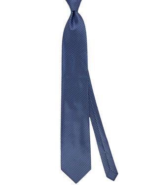 Zilli Tie Blue Micro Square Pattern - Extra Long Necktie