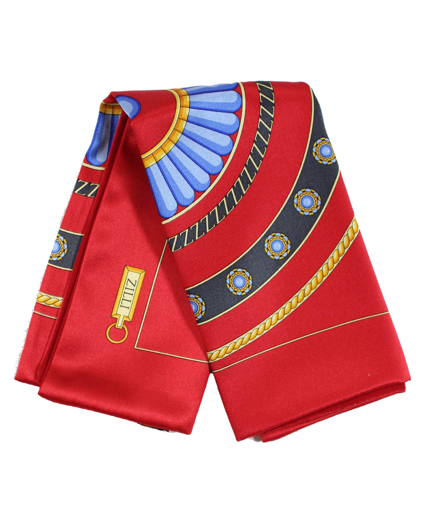 Zilli Silk Pocket Square Red Design - Hand Made In Italy SALE