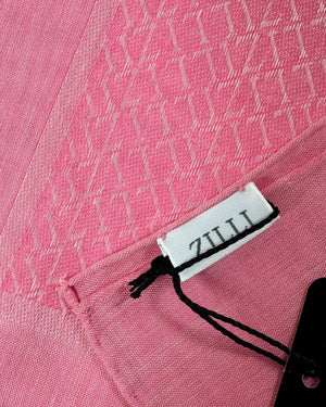 Zilli Cotton Pocket Square Pink Logo SALE