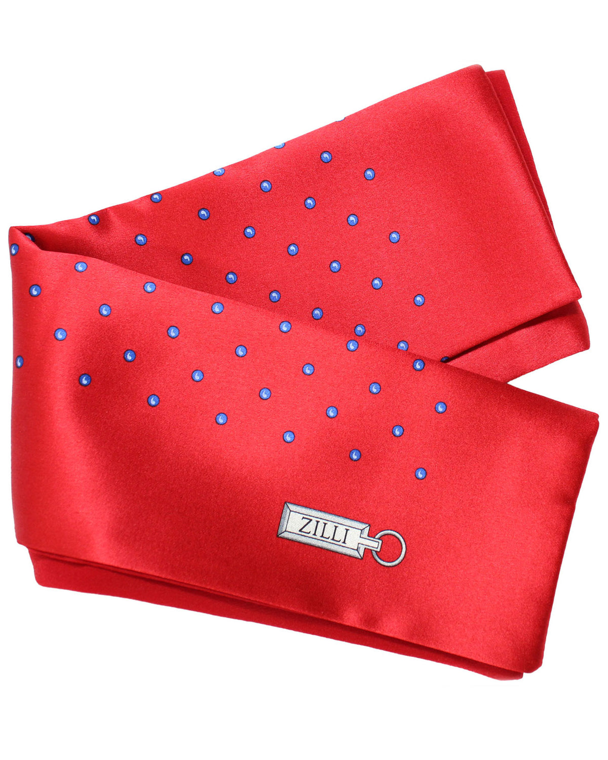 Zilli Pocket Square Red Blue Micro Dots