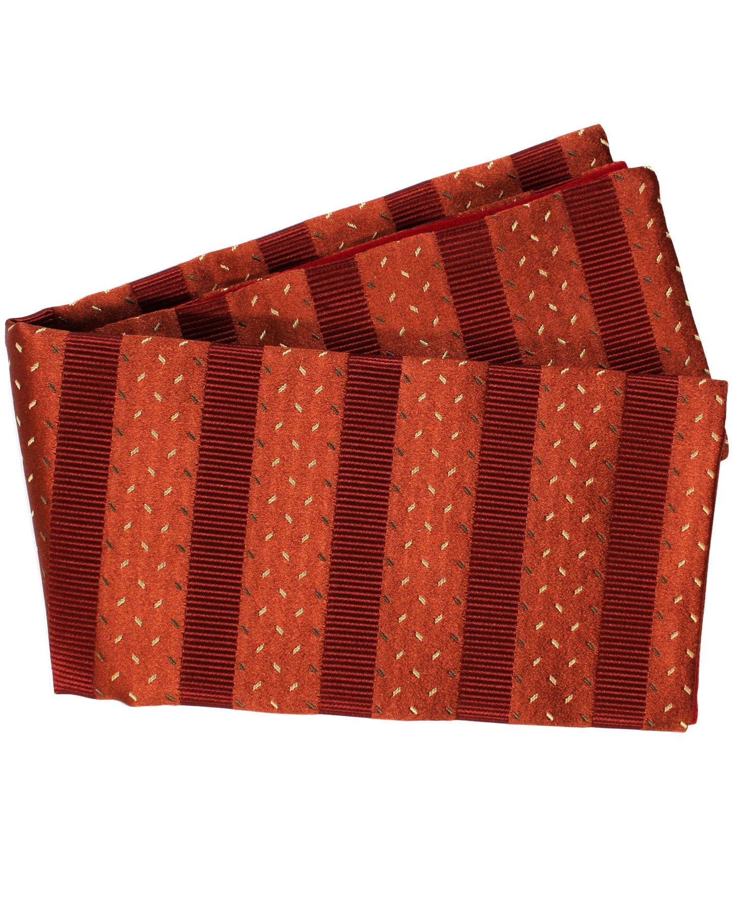 Zilli Pocket Square Maroon Stripes