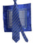 Zilli Tie & Matching Pocket Square Set Navy Gold Stripes Design