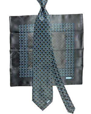 Zilli silk Tie & Matching Pocket Square Set 