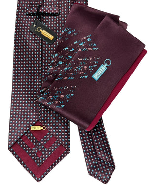 Zilli silk Tie & Matching Pocket Square Set 