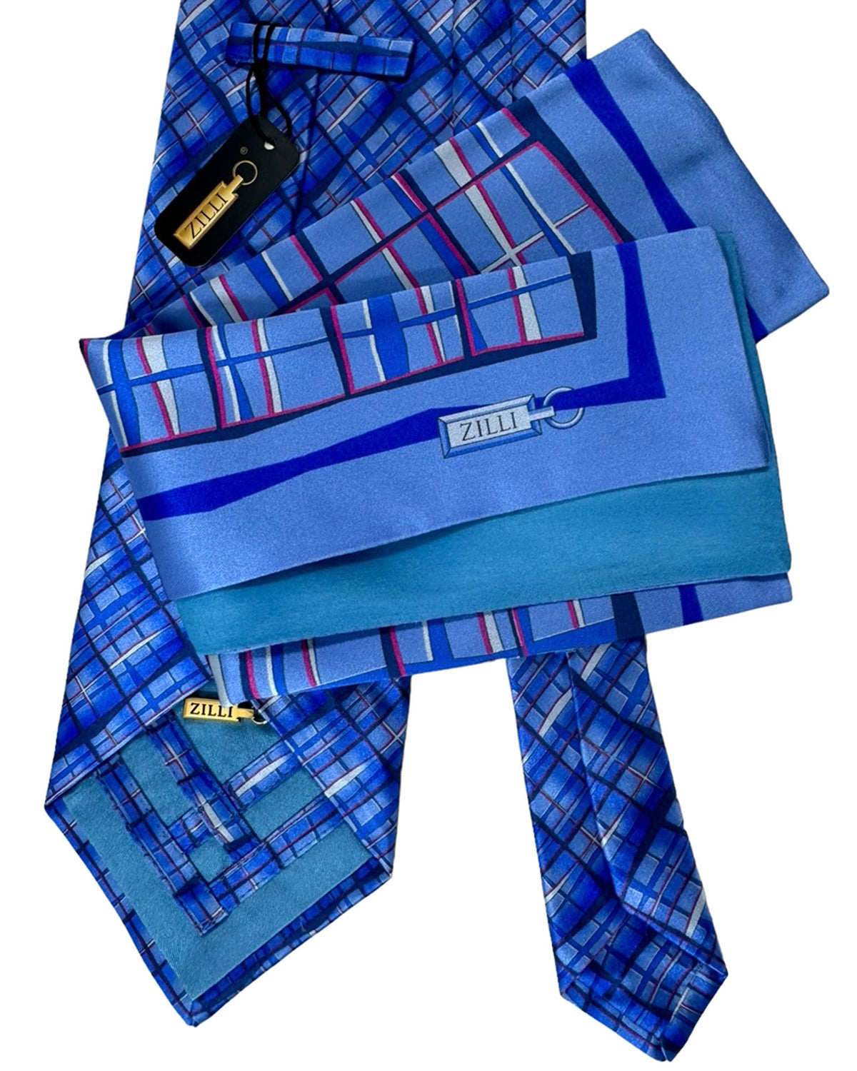 Zilli genuine Tie & Matching Pocket Square Set 