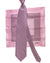 Zilli Tie & Matching Pocket Square Set Pink Geometric