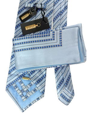 Zilli silk Tie & Matching Pocket Square Set 