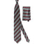 Zilli Tie & Matching Pocket Square Set Gray Red Stripes