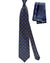 Zilli Tie & Matching Pocket Square Set Dark Blue Orange Gold Red Geometric