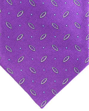 Zilli Silk Tie Purple Geometric Micro Shapes - Wide Necktie