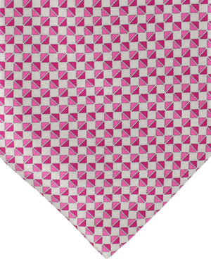 Zilli Silk Tie Gray Pink Geometric