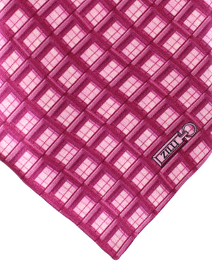 Zilli Silk Tie Purple Pink Check