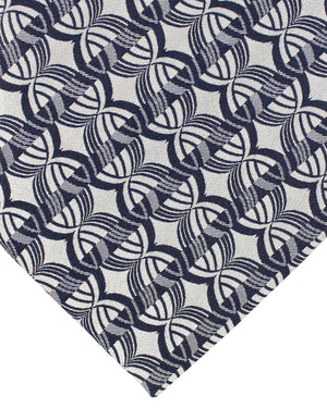 Zilli Silk Tie Gray Navy Geometric