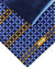 Zilli Silk Tie & Matching Pocket Square Set Blue Orange Brown Stripes Design