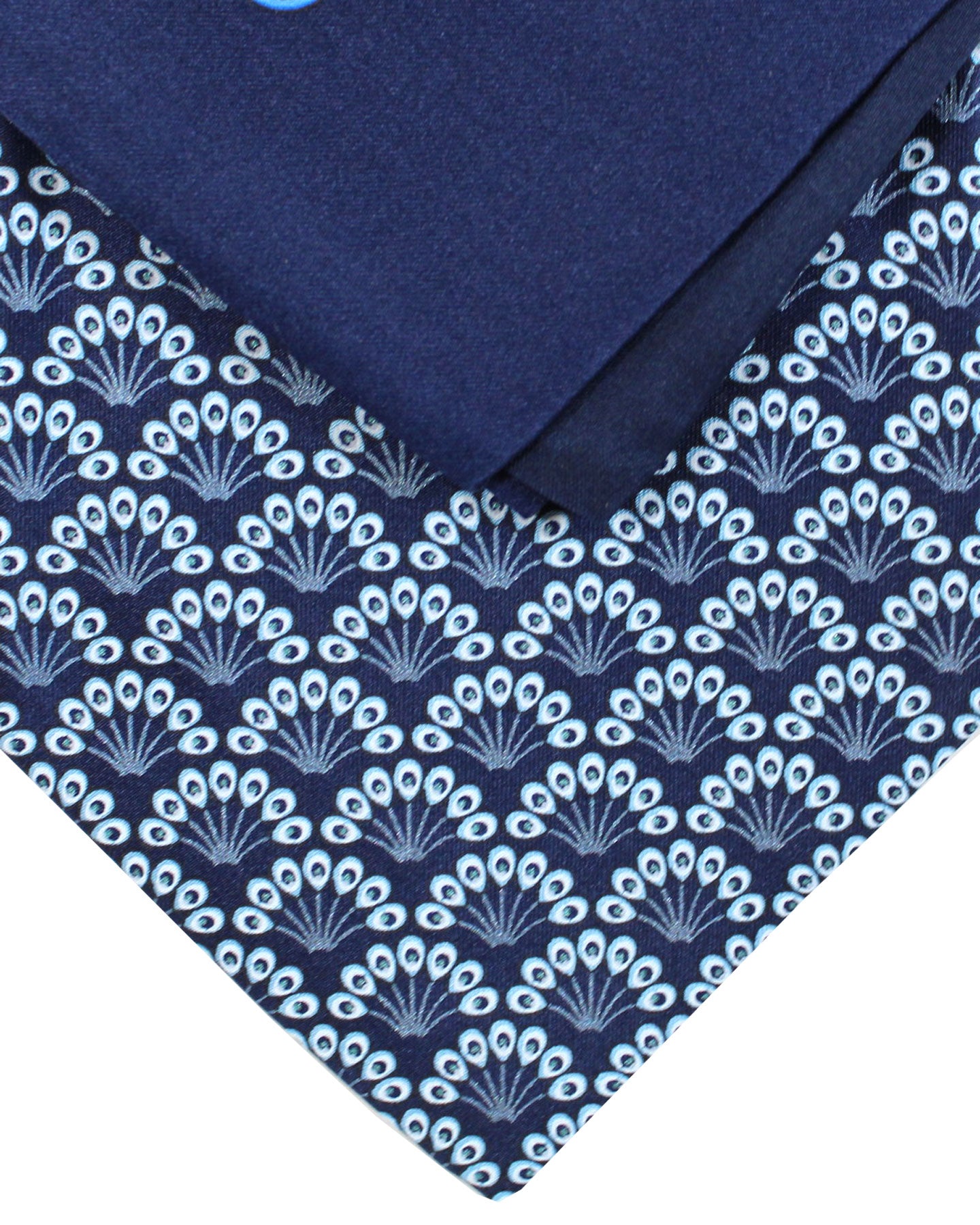 Zilli Tie & Matching Pocket Square Set Navy Blue Floral Design