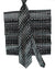 Zilli Silk Tie & Pocket Square Set Black Pink Medallions Design