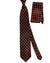 Zilli Tie & Matching Pocket Square Set Black Rust Brown Swirl