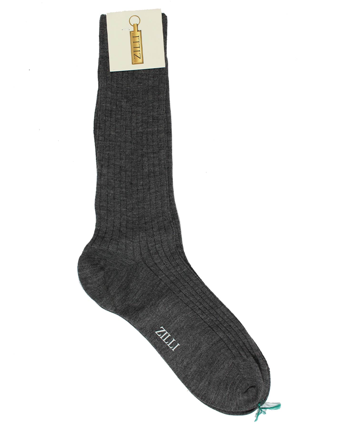 Zilli Wool Socks Gray Ribbed Solid - US 11 1/2 - EUR 45 Mid Calf Men S -  Tie Deals