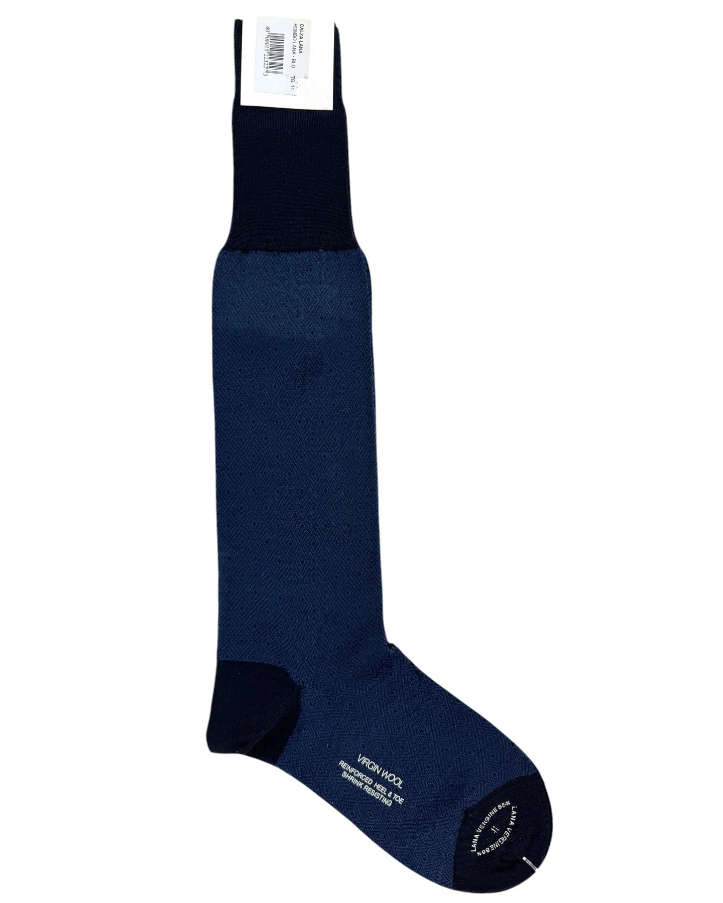 Attolini Wool Socks Royal Blue Diamonds