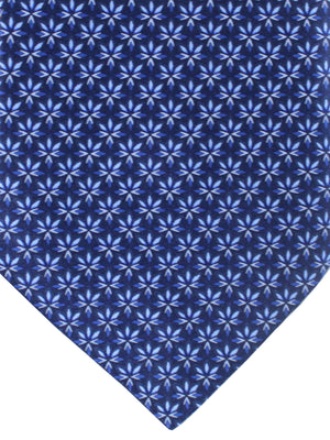Zilli Silk Tie Dark Blue Floral Design - Wide Necktie