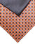 Zilli Silk Tie & Matching Pocket Square Set Rust Orange Gray Black Geometric