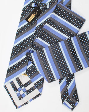 Zilli Tie & Matching Pocket Square Set Striped Design
