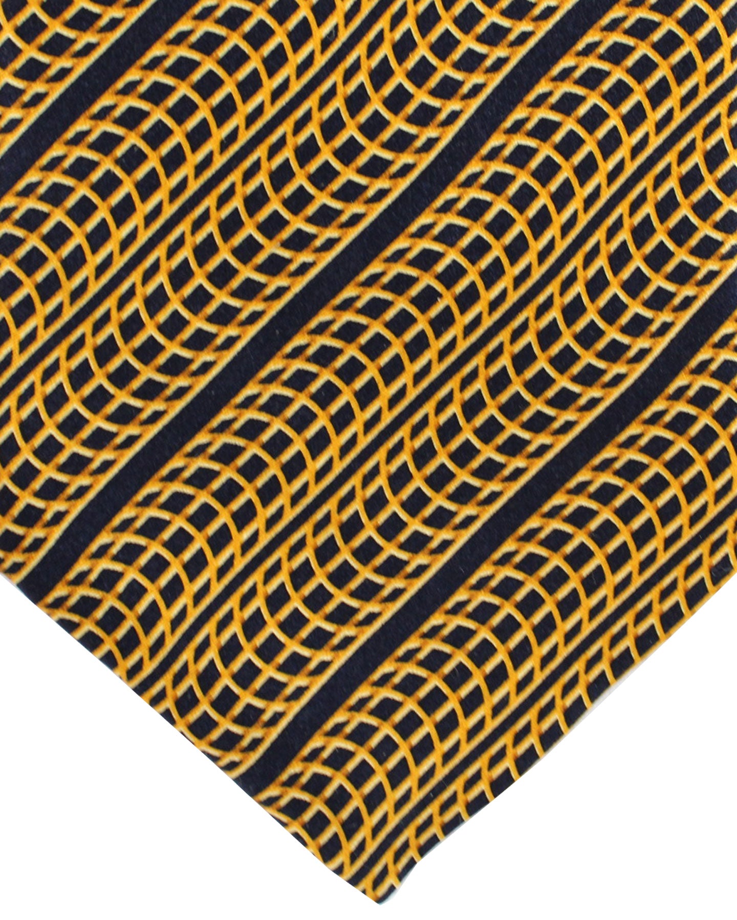 Zilli Paris Tie Black Brown Gold Stripes Design - Wide Necktie