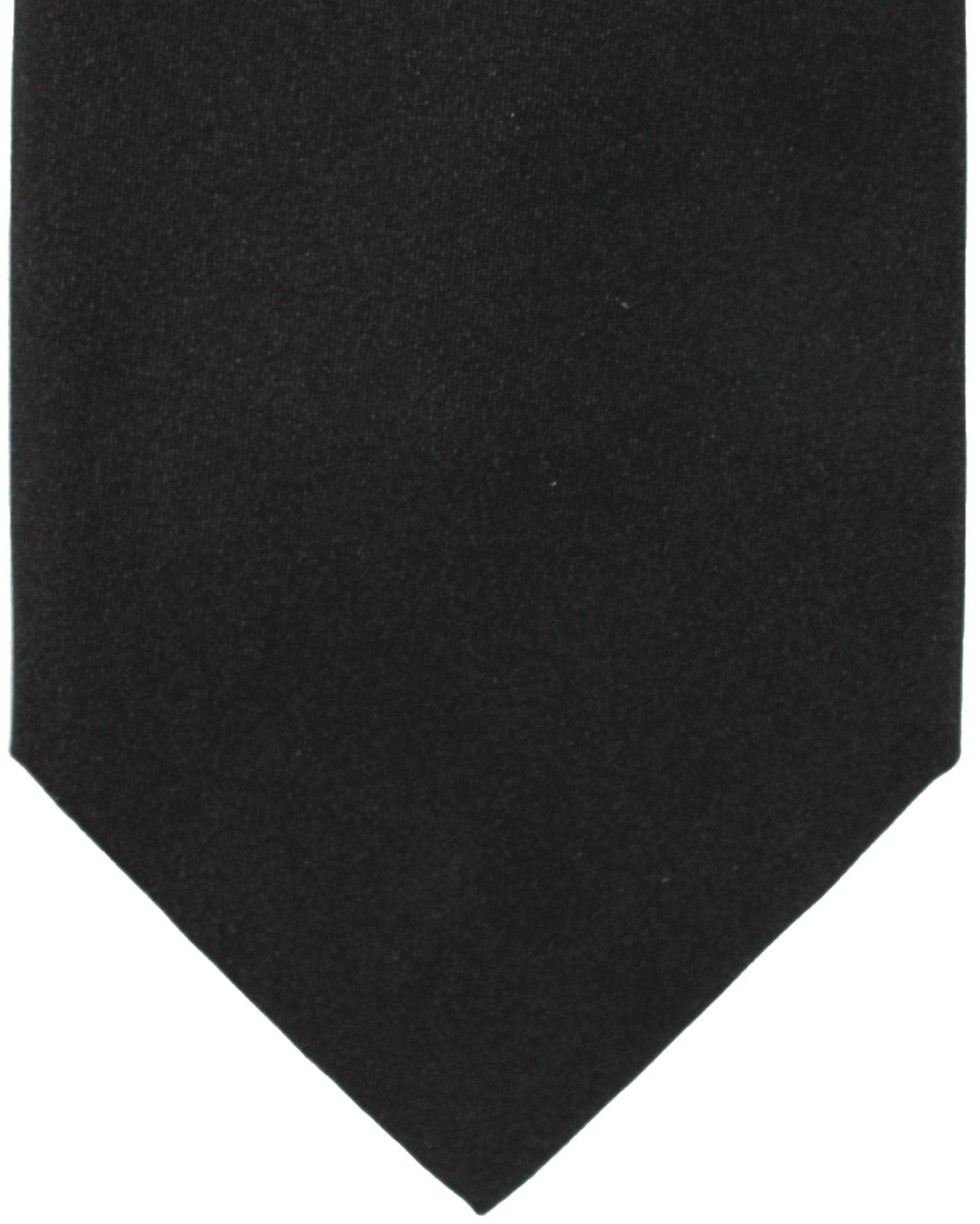 Zilli Silk Sevenfold Tie Black Solid