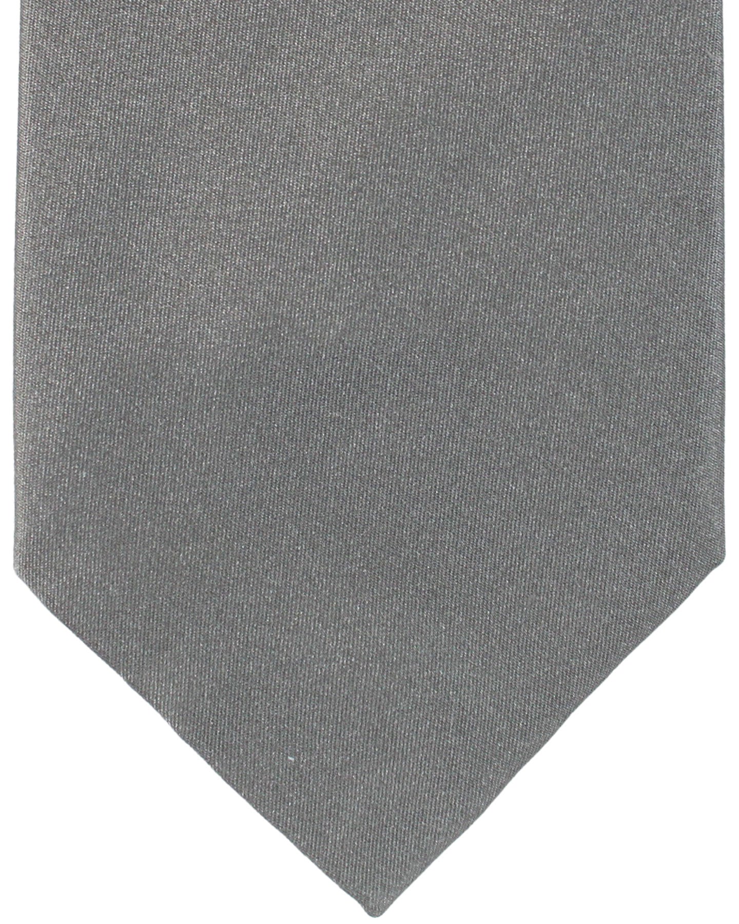 Zilli Silk Sevenfold Tie Charcoal Gray Solid
