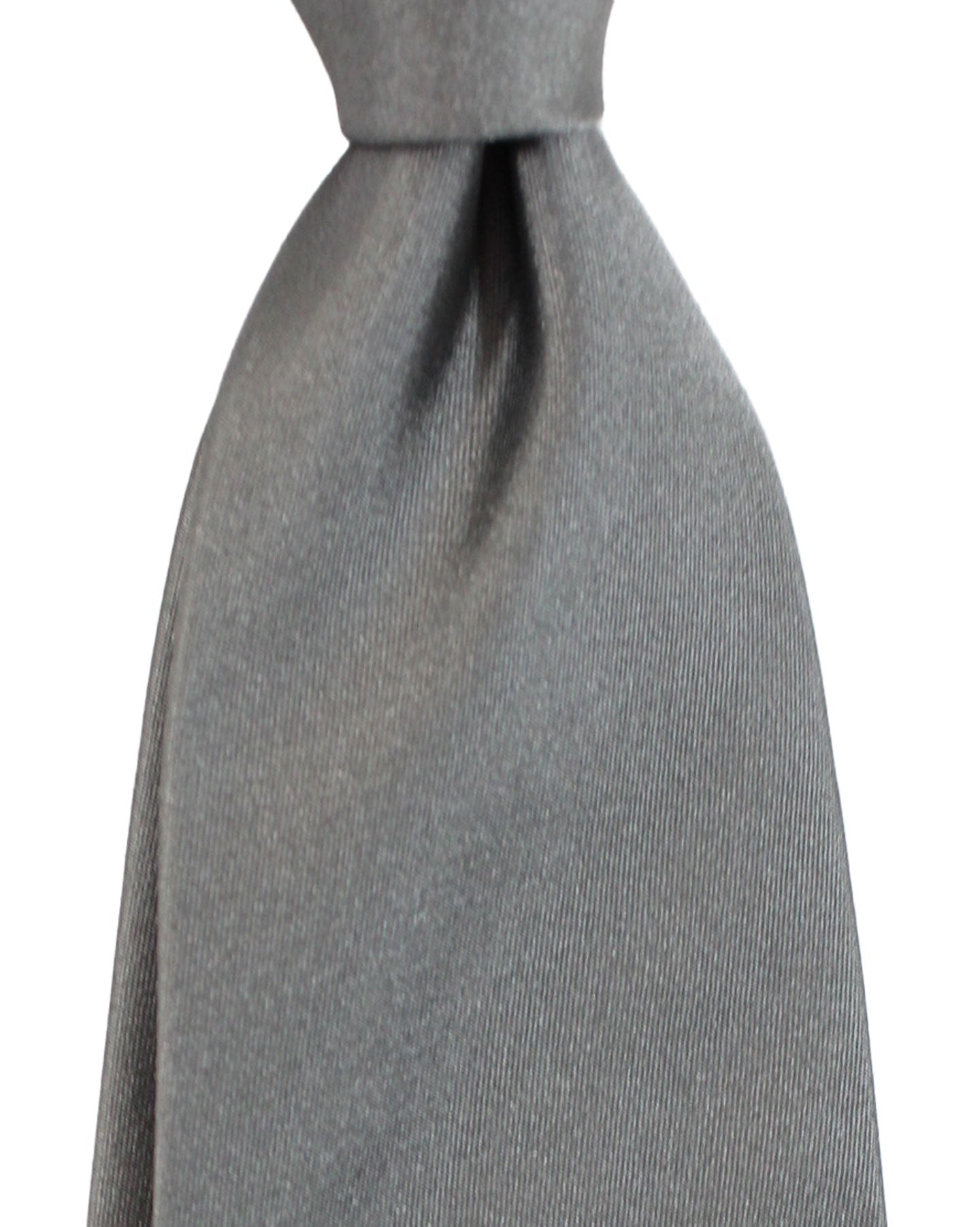 Zilli Silk Sevenfold Tie Charcoal Gray Solid