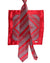 Zilli Extra Long Tie & Matching Pocket Square Set Maroon Design