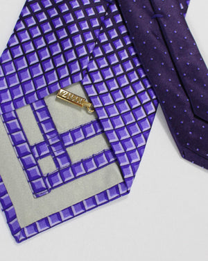 Zilli Tie Purple Geometric Dégradé