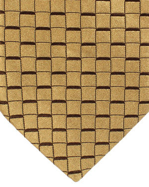 Zilli Silk Tie Taupe Geometric - Wide Necktie