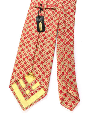 Zilli Silk Tie Taupe Red Geometric - Wide Necktie FINAL SALE
