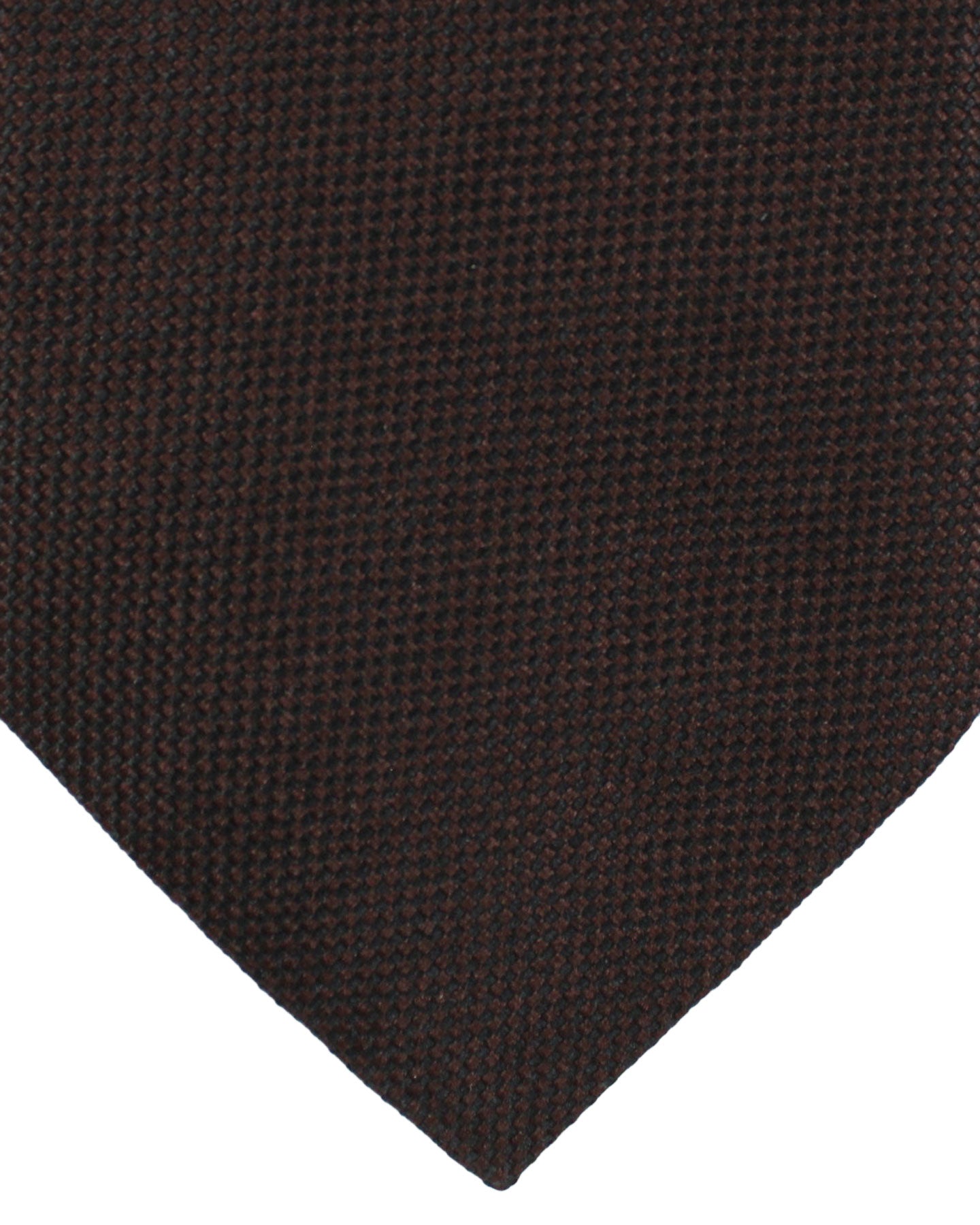 Zilli Silk Tie Brown Solid Pattern - Wide Necktie