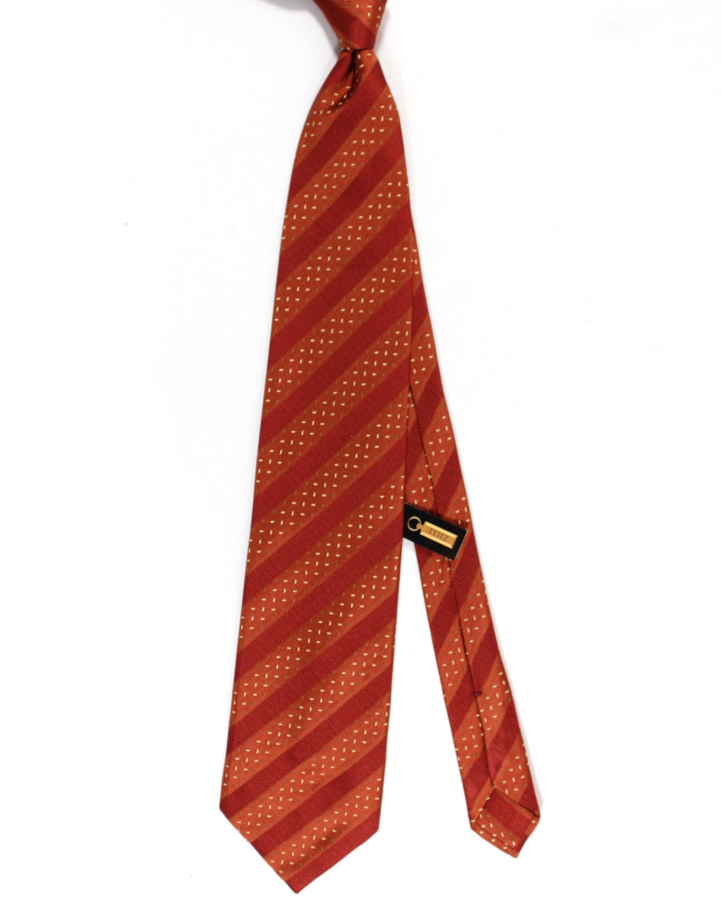 Zilli Silk Tie Maroon Stripes - Wide Necktie