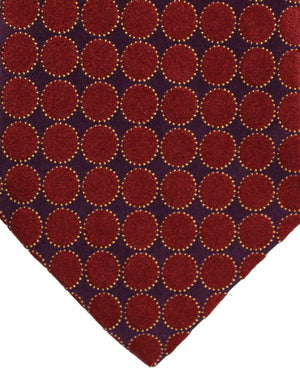 Zilli Silk Tie Maroon Purple Circles - Wide Necktie