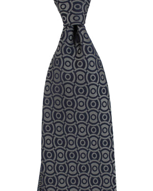 Zilli Extra Long Tie Gray Design - Hand Made In Italy