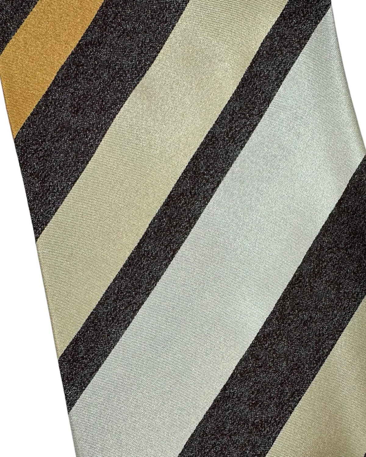 Zilli Silk Tie Gray Brown Stripes - Wide Necktie FINAL SALE