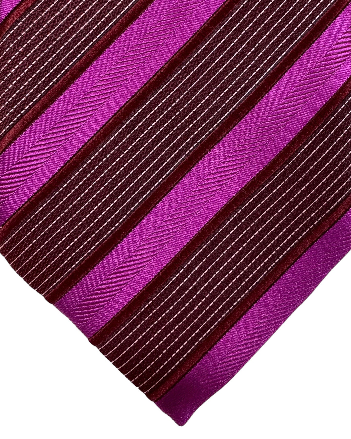 Zilli Silk Tie Magenta Stripes - Wide Necktie