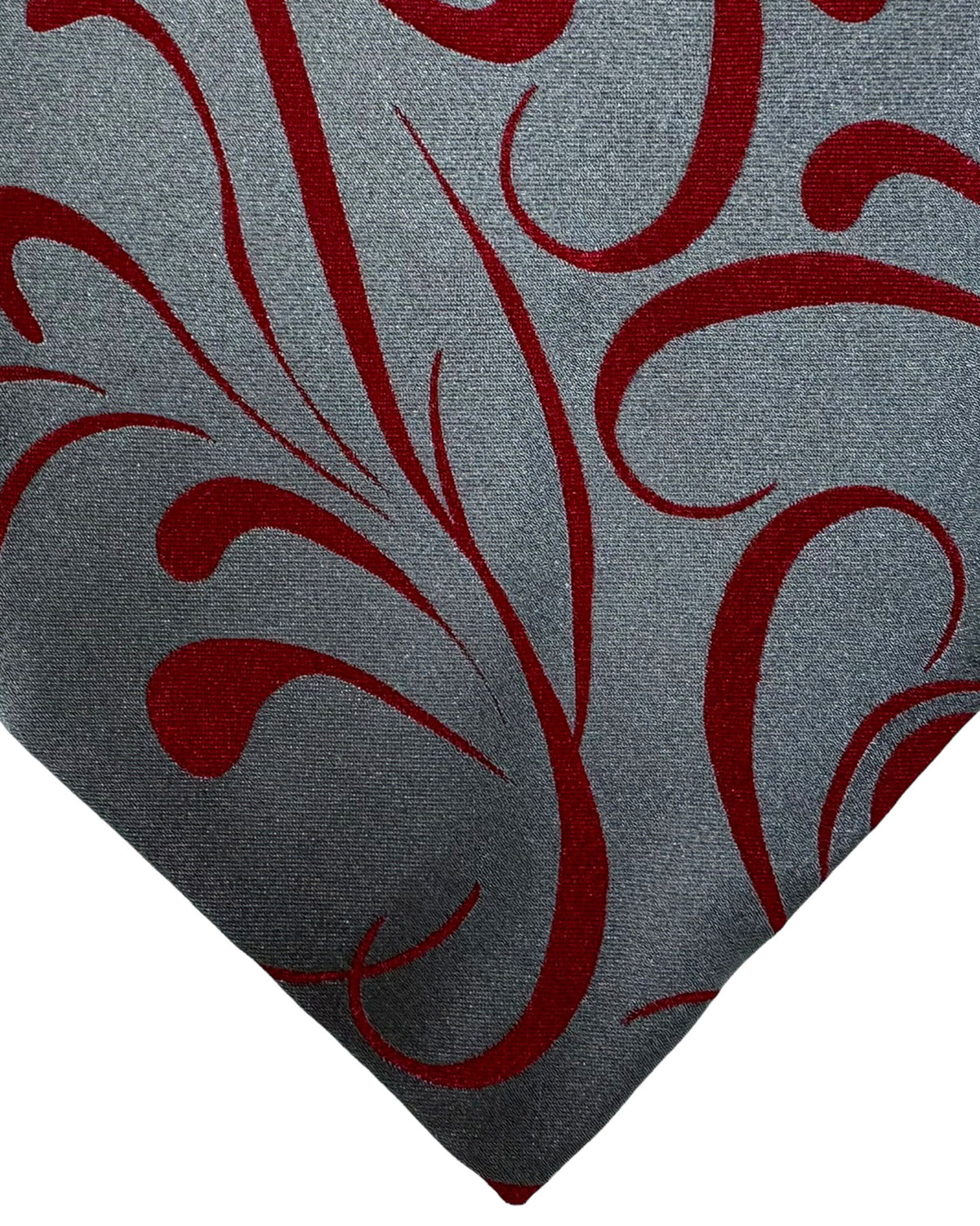 Zilli Silk Tie Gray Maroon Swirl - Wide Necktie