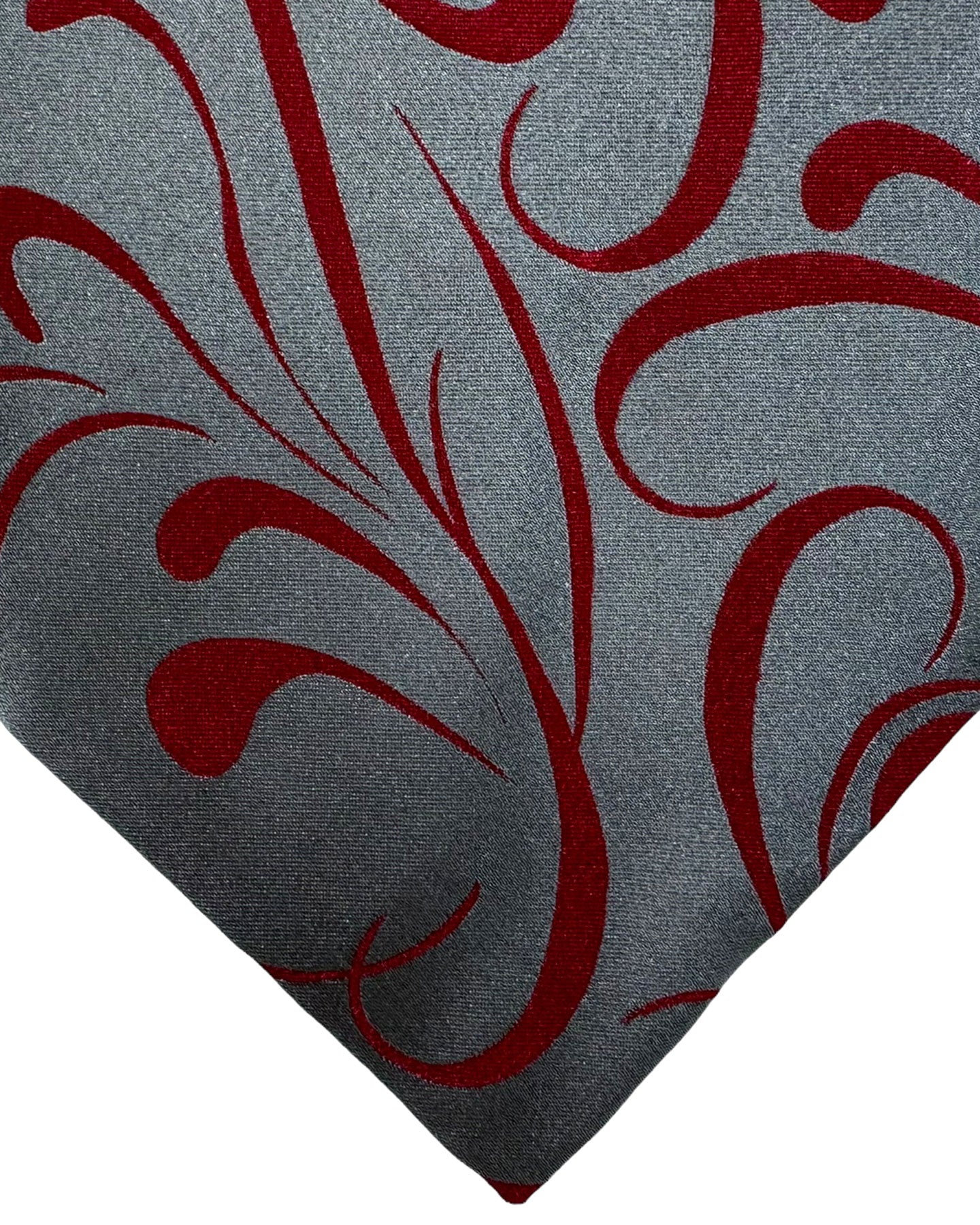 Zilli Silk Tie Gray Maroon Swirl - Wide Necktie